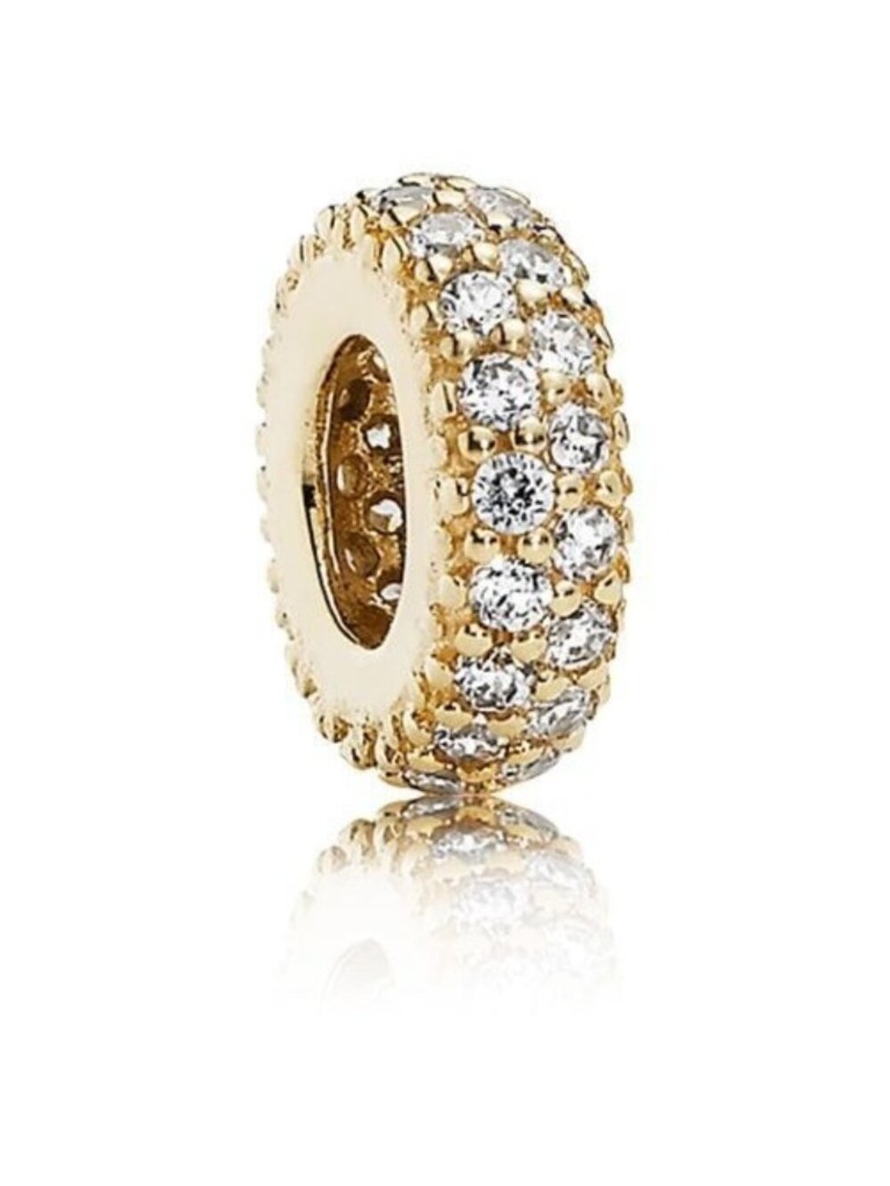 Pandora Retired 14K Gold Inspiration Within Spacer with Clear Zirconia - 750835C